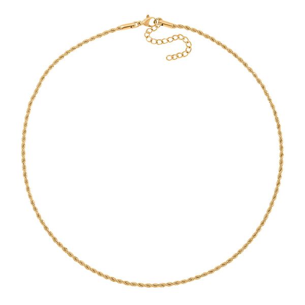 3er Set - Kugelkette 40 cm,  Gliederkette 45 cm, Ankerkette 55 cm, Edelstahl, Goldfarben image number 4