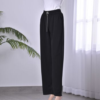 Strickhose f&uuml;r Damen mit Metallketten, Einheitsgr&ouml;&szlig;e, Schwarz