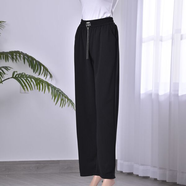 Strickhose f&uuml;r Damen mit Metallketten, Einheitsgr&ouml;&szlig;e, Schwarz image number 3