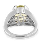 Ouro Verde-Quarz und Zirkon Ring 925 Silber platiniert image number 5