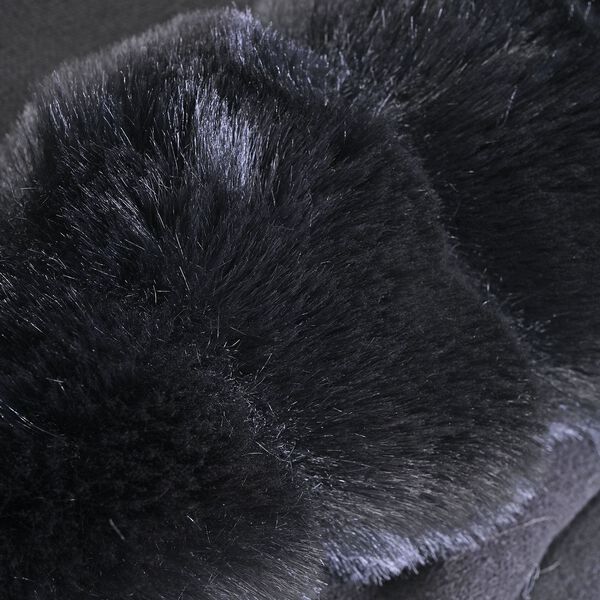 Damen Poncho aus Kunstfell f&uuml;r Herbst und Winter, Grau/schwarz image number 2