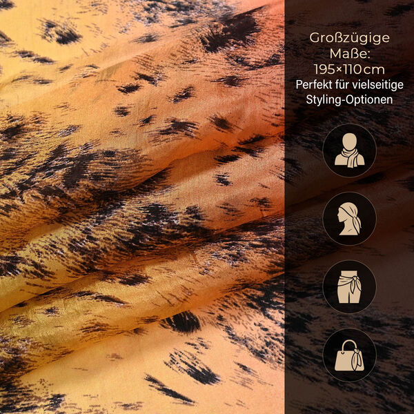 LA MAREY Schal aus 100 % Maulbeerseide, 195&times;110 cm, rot-orange image number 4