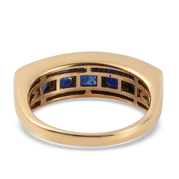 Masoala Saphir-Ring, (Fissure gefüllt), 925 Silber vergoldet image number 5