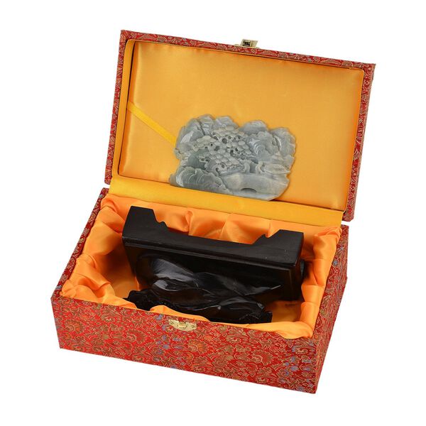 Jadeit (Typ A) Kiefer aus Burma, naturbelassene Schnitzarbeit, ca. 12-18 cm image number 4