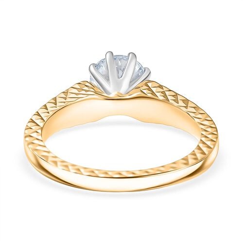 LUXURIOUS DIAMOND -Lab Grown Diamant SI Ring 925 Silber Rhodiniert und 750 Gelbgold Vermeil (Größe 18.00) ca. 1.00 ct image number 5