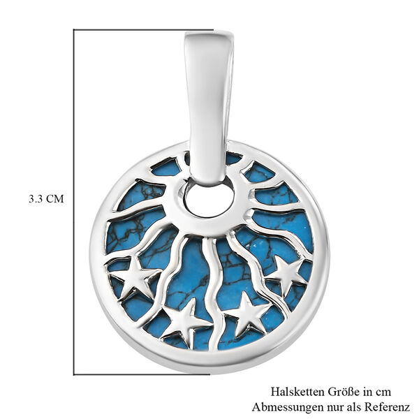 Blauer Howlit Anh&auml;nger, reines Messing ca. 9.83 ct image number 6