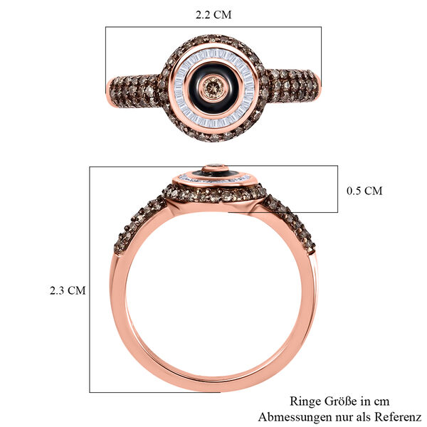 Nat&uuml;rlicher Champagner Diamant Ring 925 Silber Ros&eacute;gold Vermeil image number 7