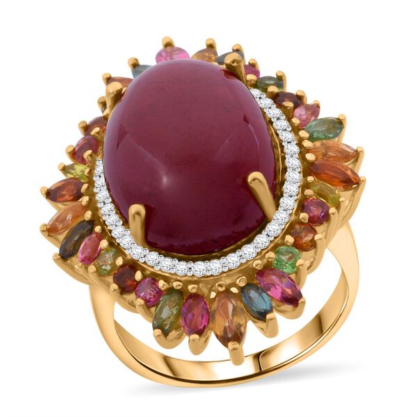 Afrikanischer Rubin, Zirkon und Multi-Turmalin Ring - 23,41 ct. image number 3