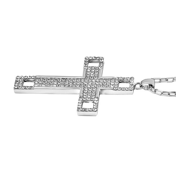 Wei&szlig;er Kristall Halskette ca. 60 cm image number 3