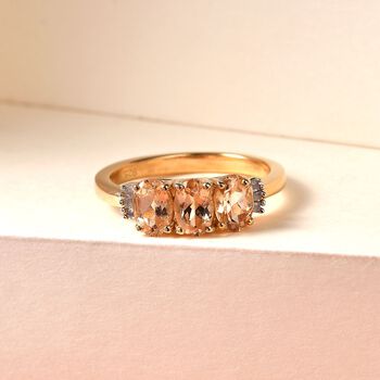 AA Ceylon kaiserlicher Granat und wei&szlig;er Diamant-Ring - 1,82 ct.