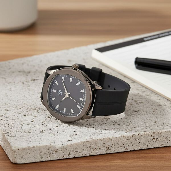 STRADA - Armbanduhr Schwarz Legierung, Zifferblatt Schwarz-Hydraulic, 3 ATM wasserdicht image number 1