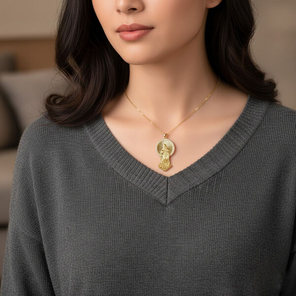 GOLD LOOKS - Jungfrau Maria Halskette, Nickelfreies Messing, ca. 50 cm + 5 cm Extender, ca. 9,20g image number 2