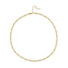 Goldfarbene Edelstahl Figaro-Halskette, ca. 49.5 cm, ca. 10,00g