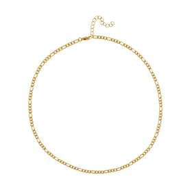 Goldfarbene Edelstahl Figaro-Halskette, ca. 49.5 cm, ca. 10,00g