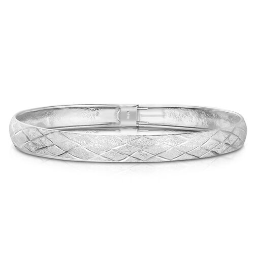 Armreif 19cm mit Diamantschliff-Muster in 925 Silber image number 0
