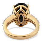 Schwarzer Turmalin und Zirkon Ring 925 Silber vergoldet  ca. 6,90 ct image number 5
