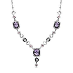 Zeitlose Art Kollektion - AA Rose De France Amethyst Halskette ca. 45 cm Messing ca. 8.72 ct