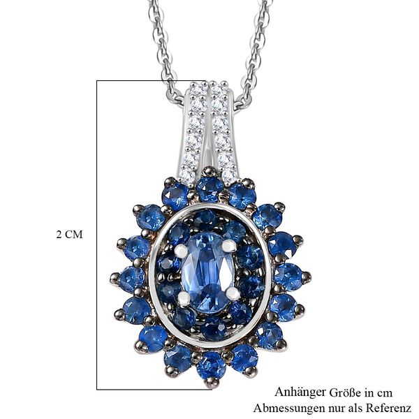 D'Joy AA Ceylon Saphir und Zirkon Anh&auml;nger mit 50cm Kette - 1,59 ct. image number 7