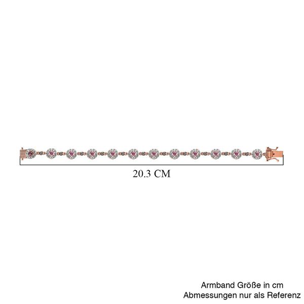 Lila Spinell, wei&szlig;er Zirkon Armband, ca. 19 cm 925 Silber ros&eacute;vergoldet ca. 5.71 ct image number 5