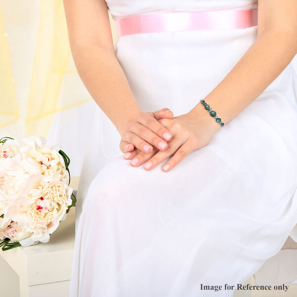 Gr&uuml;nes Aventurin Bolo-Armband, ca. 15.25 cm, Edelstahl ca. 14,00 ct image number 2