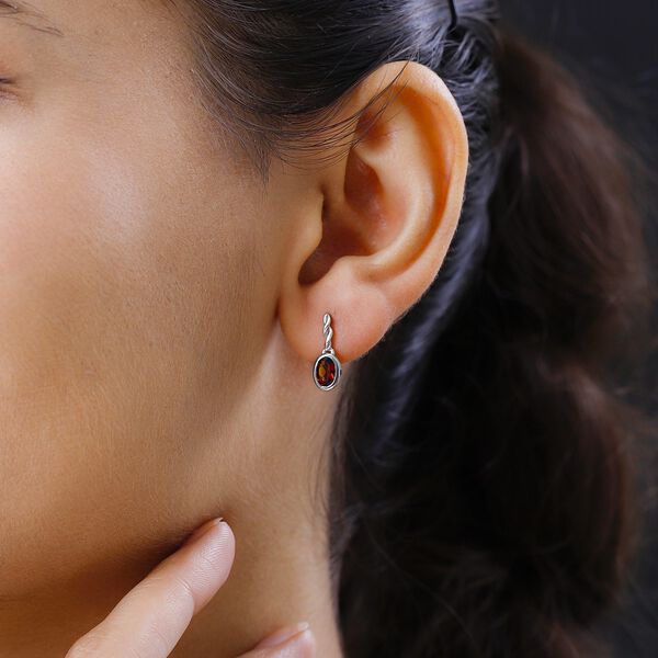 Kirschcitrin Ohrringe, 925 Silber platiniert, ca. 0,71 ct image number 3