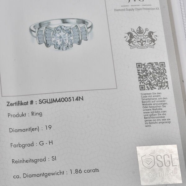 LUXURIANT SGL zertifizierter SI-GH Labor Diamant Ballerina Ring - 1,85 ct. image number 8