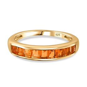 AA Salamanca Feueropal Ring 925 Silber 750 Gelbgold Vermeil (Größe 19.00) ca. 0,61 ct
