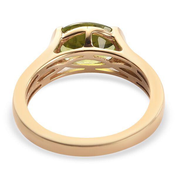 Peridot Solit&auml;r Ring 925 Silber 585 Vergoldet image number 7