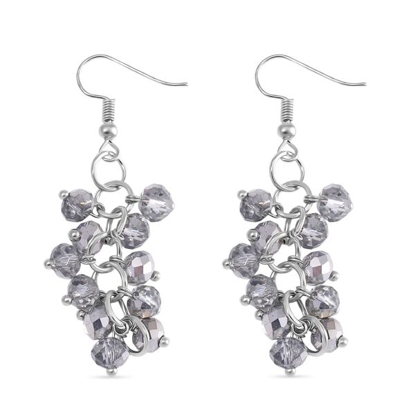 2er Set - Grau Kristall, Weißer Kristall Halskette und Ohrringe 0.05 ct image number 6