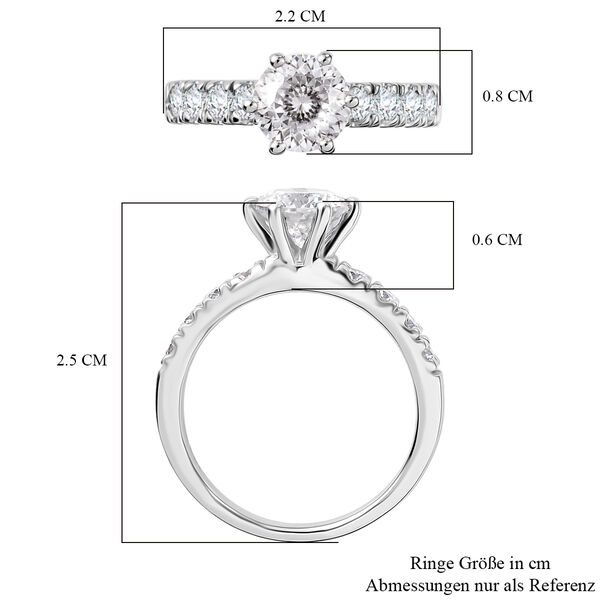 D'Joy Moissanit Ring, 925 Silber platiniert - 1,67 ct. image number 6