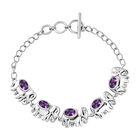 Afrikanisches Amethyst Armband, ca. 16.5 cm, Silberfarben, ca. 2.19 ct