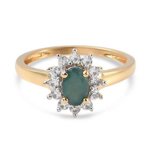 Grandidierit und Zirkon Ring 925 Silber vergoldet  ca. 0,77 ct image number 0
