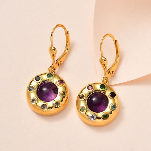 Afrikanische Amethyst und mehrfarbige Turmalin-Ohrringe - 5,33 ct. image number 1