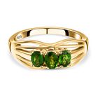 Natürlicher Chromdiopsid-Ring, 925 Silber vergoldet (Größe 18.00) ca. 0,57 ct