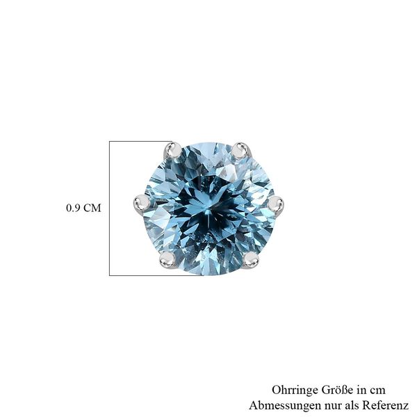 120 Facetten Himmelblauer Topas Ohrringe, 925 Silber platiniert ca. 5.63 ct image number 5