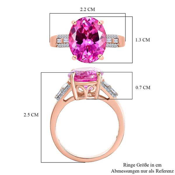LUXURIANT AAA Labor Rosa Saphir und Moissanit Ring - 6,51 ct. image number 7