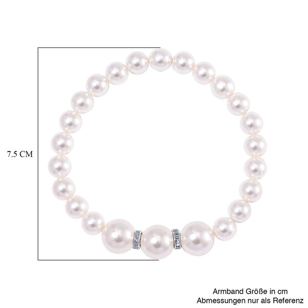 Wei&szlig;es Muschelkernperle Schmuckset image number 5