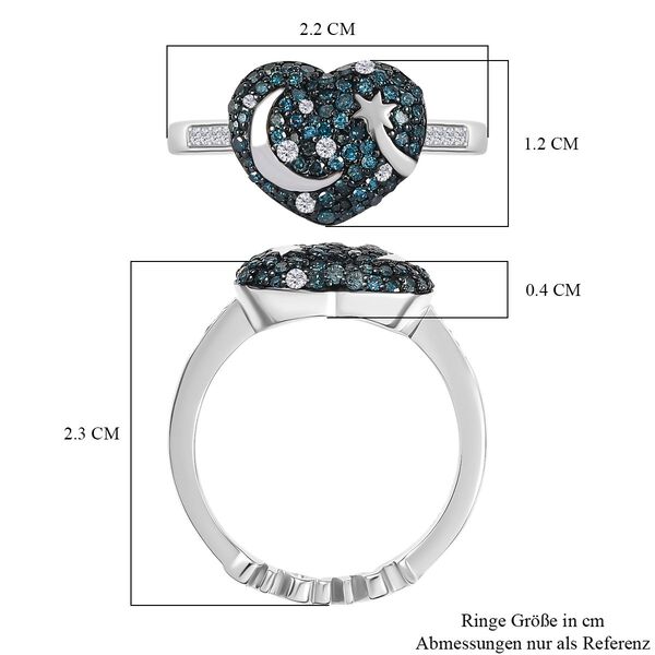 GP Amore Kollektion - Multi Diamant und Kanchanaburi blauer Saphir Ring und Anhänger mit 45cm Kette image number 18