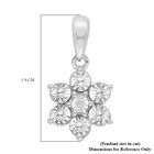 Floraler Diamant-Solitär-Anhänger in Silber image number 5