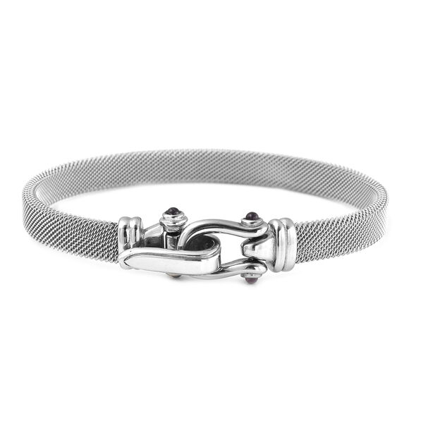 Afrikanischer Amethyst-Armreif, 20 cm, Edelstahl ca. 0,13 ct