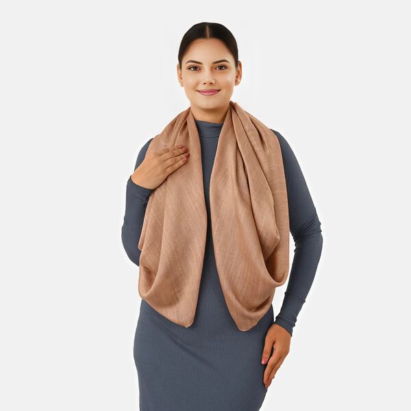 LA MAREY - Seiden Leinen Schal, 70 x 180 cm, Beige image number 3