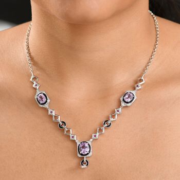 Zeitlose Art Kollektion - AA Rose De France Amethyst Halskette ca. 45 cm Messing ca. 8.72 ct