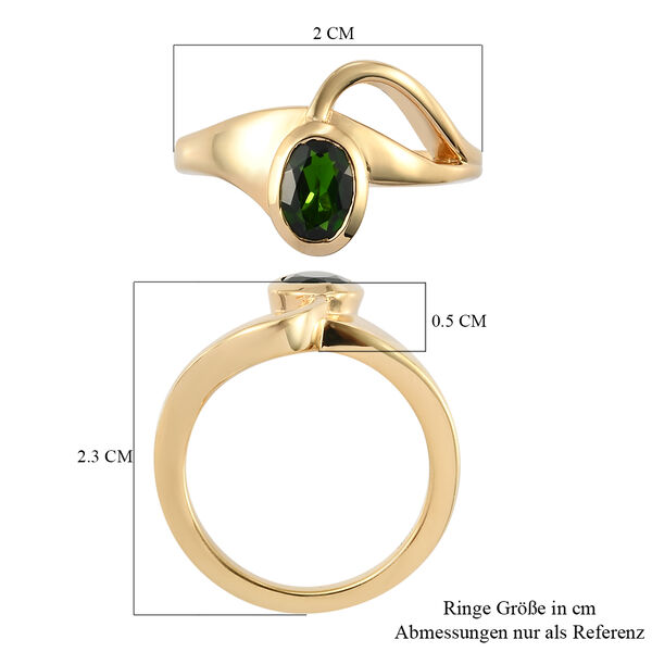 Nat&uuml;rlicher Chromdiopsid Ring 925 Silber vergoldet  ca. 0,72 ct image number 7