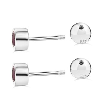 Afrikanische Rubin Ohrringe, 925 Silber rhodiniert - 0,76 ct.