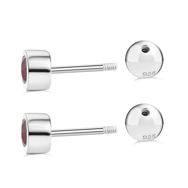 Afrikanische Rubin Ohrringe, 925 Silber rhodiniert - 0,76 ct. image number 4