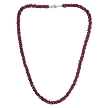 Rhodolith Granat-Halskette, 50 cm, 925 Silber ca. 117,68 ct