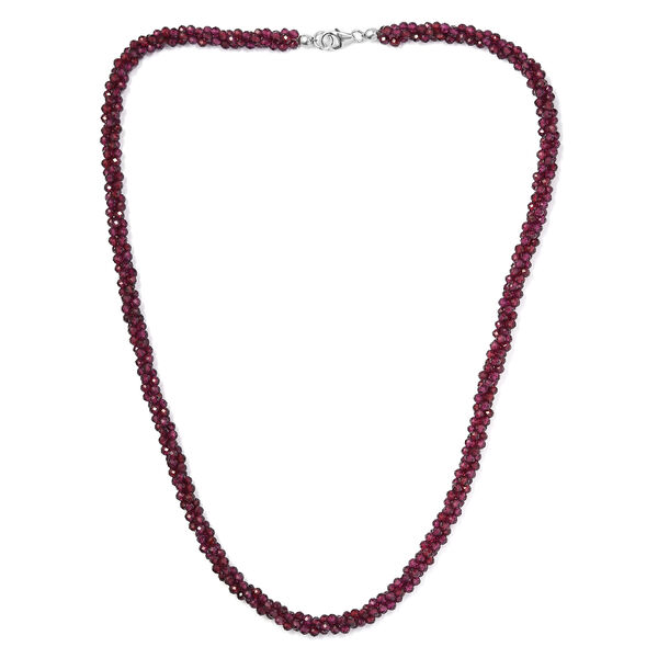 Rhodolith Granat-Halskette, 50 cm, 925 Silber ca. 117,68 ct