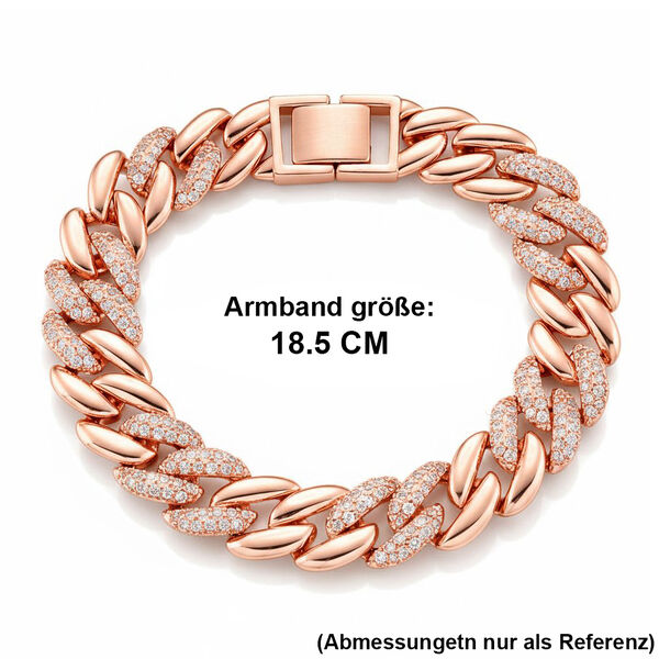 Wei&szlig;er Zirkonia Armband ca. 18.5 cm Nickelfreies Messing, ros&eacute;farben image number 6