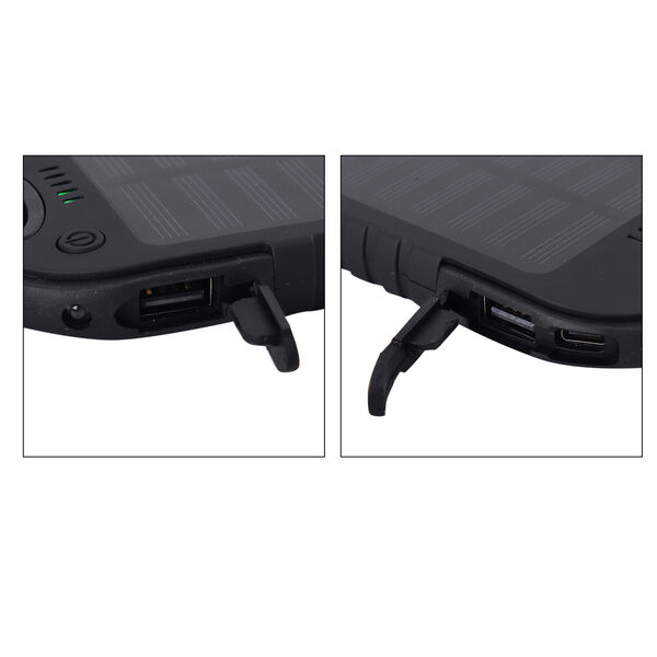 Homesmart Solar Powerbank mit LED-Licht, 14,3×7,5cm, Schwarz image number 7