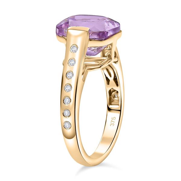 AAA Martha Rocha Kunzite, Wei&szlig;er Diamant Ring 375 Gold (Gr&ouml;&szlig;e 19.00) ca. 5,73 ct image number 5